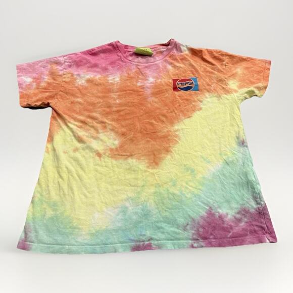 Forever 21 Unisex Tie Dye Pepsi Short Sleeve T-Shirt Size M MEDIUM *Flaws* - Picture 1 of 8